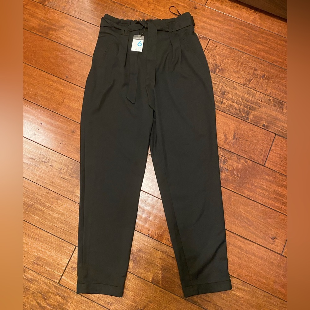Pleated Paperbag Tie Waist Pant